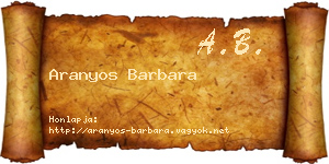 Aranyos Barbara névjegykártya